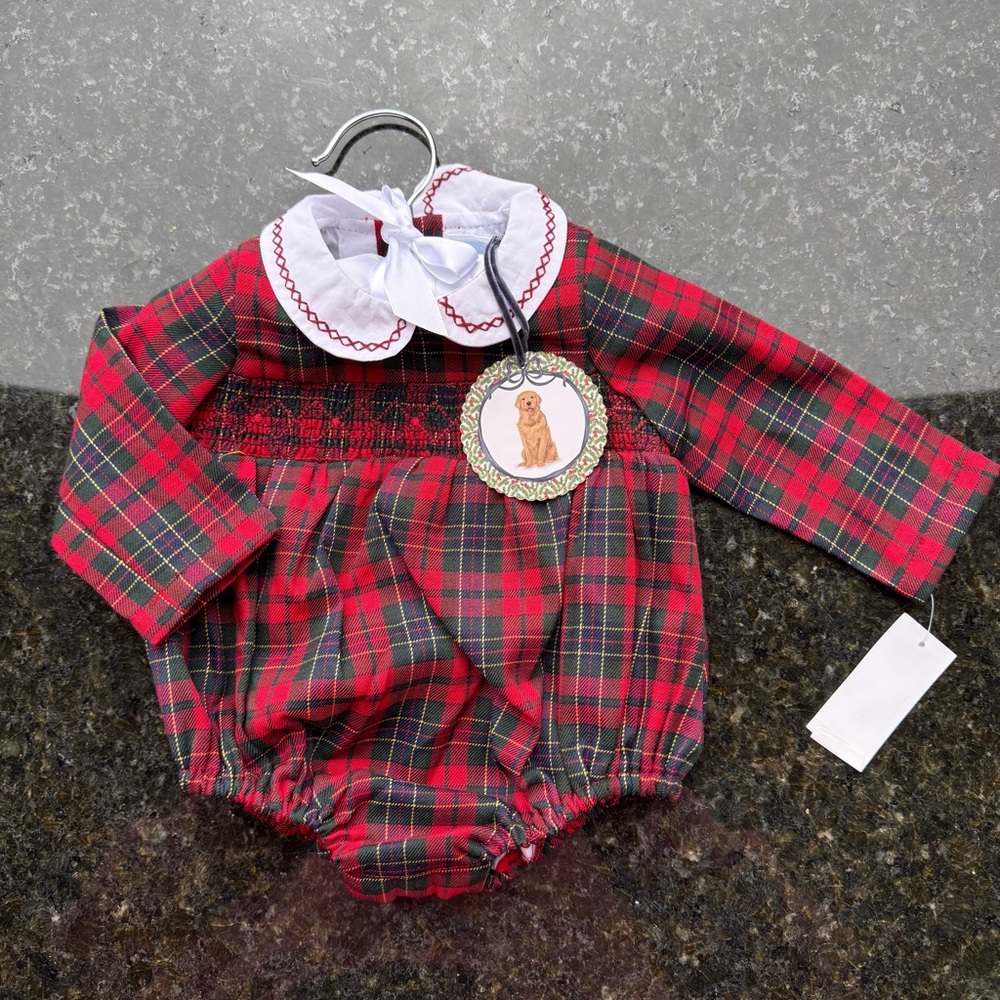 ♥️Edgehill Collection Long Sleeve Plaid Peter Pan Collar Bubble